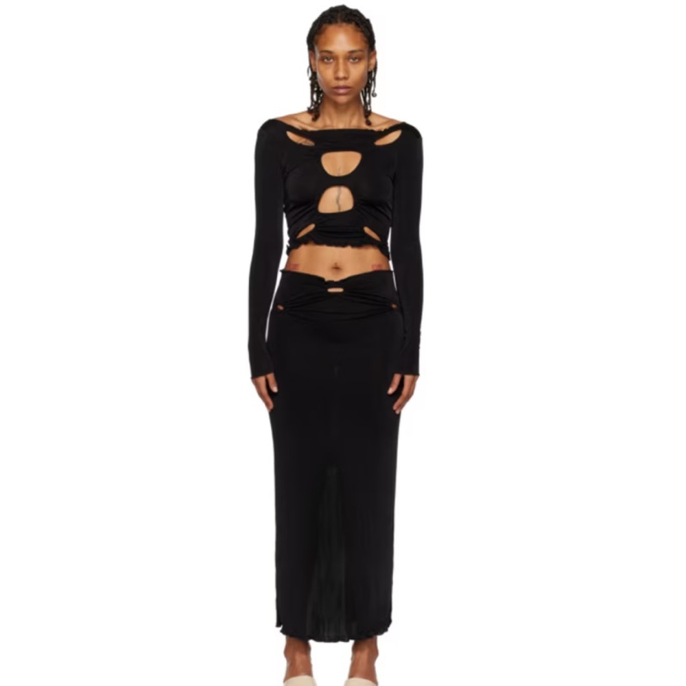 TYRELL SSENSE Exclusive Black Top & Maxi Skirt Set